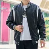 Chaquetas para hombres Hip-Hop Personalidad Casual Chaqueta de béisbol de cuero de un solo pecho Hombres Mujeres Abrigo de talla grande Otoño Invierno A prueba de viento Cálido