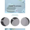 Suprimentos festivos em branco acrílico bolo toppers 15 pçs círculo claro diy aniversário topper personalizado cupcake espaços em branco picaretas