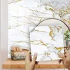 Wall Stickers 10 Pieces White Gold Marble Tile Home Renovation Remodel Kitchen Backsplash Bathroom Bar Decorative 231202