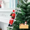 Juldekorationer Santa Claus klättring på repstege Hemhänge Xmas Trees Hängande prydnad 2024 år Dekor gåva