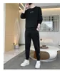 Herrspår 2023 Höst- och vinterminimalistiska trendiga Casual Sports Round Neck Hoodie Set med högkvalitativ fashionabla plysch