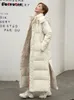 Piumino da donna Fotvotee giacca invernale da donna lungo piumino spesso con cappuccio dritto elegante coreano Fashion Park 231202