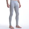 Men's Thermal Underwear Long Johns Mens Pant Solid Cotton Leggings Sexy Bulge Pouch Winter Warm Pants Tight Underpants