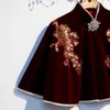 Scarves Women's Spring Autumn Vintage Flower Velvet Pashmina Female Winter Shawl Cloak Collar R1586