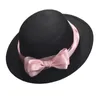 Boinas femininas chapéus vitorianos Vintage Bows Fedora Black