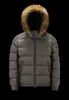2023 Autumn Winter Men's White Duck Down Parkas Jackets Zipper Fur Hooded Striped Man's Slim Short Coats MKM026