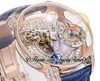 RMF AT800.40 Astronomia Tourbillon Механические Мужские Часы Корпус из Розового Золота С Паве Багета Бриллиантами Скелетированный Циферблат Кожаный Ремешок Super Editiontrustytime001Часы
