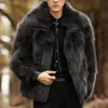 Men's Wool Blends Men Fur Coat Real Winter Jacket With Zipper Lapel Luxury Brand Short Jackets For 231202