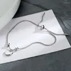 Link Bracelets Silver Color Retractable Chain Love Heart Shell Bracelet For Women Bead Minimalist Jewelry Gift