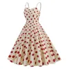 Casual Dresses SISHION Sexy Spaghetti Strap 50s 60s Retro Vintage Dress VD4169 A Line Birthday Party Polka Dots