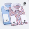 Camisas de vestido masculinas 2023 Abotoaduras francesas terno colarinho versão coreana magro camisa de manga comprida smoking festa casamento