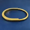 Bangle Bracelets Gold/White Gold Plated U-shaped lock dual color lock ellipse Bracelet Jewelries Letter wedding gift factory wholesale With Free dust bag