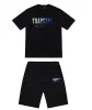 T-shirt da uomo T-shirt Trapstar da uomo Manica corta Stampa Outfit Tuta in ciniglia Cotone nero London Streetwear S-2XL555