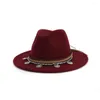 Bérets hommes femmes tendance feutre Jazz Fedora chapeaux formel haut-de-forme Panama casquette été Chapeau Sombrero HF51