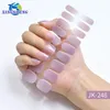 Autocollants Décalcomanies Arrivée Gel Autocollants Pour Ongles Simple Couleur Unie Semi-Durci Gel Autocollants Pour Ongles Ensemble pour Lampe UV Designer Nail Art Décoration Conseils 231202