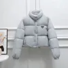Fashionable women's down jacket, solid color cotton jacket, simple and thickened women's short standing collar, small and thickened white duck down bread jacket