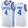 Kentucky Wildcats College Jerseys Basketball 4 Ron Rondo 5 Malik Monk 0 Deaaron Fox 30 Julius Randle 24 Eric Bledsoe University NCAA Stitc