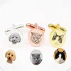 Pendentif colliers boutons de manchette personnalisés boutons de manchette commémoratifs pour animaux de compagnie Portrait gravé Po cadeau de fête des pères 231202