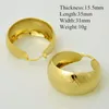 Boucles d'oreilles créoles plaquées or jaune massif 14 carats, bijoux cadeaux pour femmes