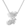 Pendant Necklaces 26 Rinestone Butterfly A-Z Letter Pendants&Necklace Men And Women Fashion Jewelry N012