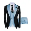 Trajes para Hombre, chaleco, pantalones, chaqueta, conjunto completo negro, traje De tres piezas con botonadura única, trajes Borgoña, Trajes ajustados De Hombre