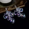 Pendientes colgantes exagerados de cristal transparente, flor, corazón, bola, gota larga personalizada, accesorios para mujer