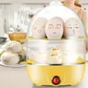 Machine à œufs de cuisson 14 œufs, Machine à petit déjeuner Double couche, cuiseur vapeur multifonction en acier inoxydable