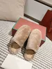 Luxury Woolen Slippers Flat Heel Sandals Woman winter Slippers