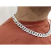 Jakość 12 mm Premium Dostosuj Sterling Silver VVS Moissanite Diamond Studded Out Out Cuban Link Chain for Men Luksusowy naszyjnik