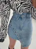 Two Piece Dress BGTEEVER Stylish Irregular Package Hip Women Jeans Skirts High Waist Slim Skinny Ladies Denim Mini Summer 231202