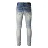 SS23 AM8811 Jeans da uomo Marca Skinny Slim Fit Materiale di rivestimento lavato Denim di lusso Elastico Moto Uomo Originale TOP Designer SZ28-40