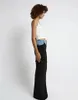 Dwuczęściowa sukienka Getpring Women Spódnica 2023 Spring Dżinsowe spódnice zszyte czarne plisowane długą wysoką talię Asymetryczne przybycie 231202