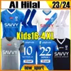 23 24 Al Hilal Neymar J R Neves Soccer Jersey Pereira Salem Mens G. Cuellar Y. Shahrani 2023 2024 Hem Away Short Sleeve Men Size Football Jersey