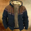 Herren Hoodies 3D Herbst Winter Jacken Für Männer Western Cowboy Vintage Fleece Baumwolle Sportswear Mit Kapuze Zipper Patchwork