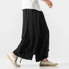 Men's Pants 2023 Men Wide Leg Streewear Cotton Linen Loose Jogging Male Harajuku Style Sweatpants Fashion Casual Trousers