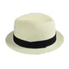 Berretti a tesa piccola Cappelli di paglia di carta di grandi dimensioni Uomo Estate Bello berretto da sole Grande cappello Trilby Jazz Plus Fedora 56-58 cm 58-60 cm