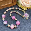 Brincos de garanhão vintage temperamento artesanal contas de vidro colares para mulheres menina presente festa gargantilha jóias atacado