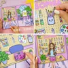 Party Games Crafts Paper Doll House Girl Dress Up Tyst bok Doudou Children s Puzzle Handgjorda DIY Färdig leksaksmaterial Pack gåva för 231202