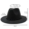 Berets 56-58 Cm Classics Women And Men Solid Color Wool Felt Fedora Hats Wide Brim Vintage Panama Wedding Caps