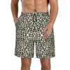 Herrshorts leopard teen strand byxor sport sommar män simma lämpliga fitness semestrar