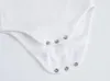 Rompers Solid White Baby Clothes Long Sleeve Cotton Girls Boys Bodysuit Född 0 24 månader Spädbarn Jumpsuit 231202