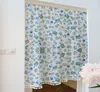 침실과 거실을위한 커튼 꽃 인쇄면 커튼 미국 목회 스타일 창 흰색 푸른 녹색