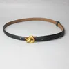 Femmes Véritable ceinture en cuir ceinture en or