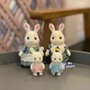 Doll House Accessories 1/12 Children's Miniature Dollhouse Furniture Accessories Baby Plush Dolls Forest Rabbit Family Critters Toys For Girls 231202