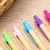 Натуральный бамбуковый знак ярких цветов, шариковые ручки для письма, студенческий офис, школа, бизнес-банк, реклама, канцелярские принадлежности