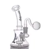 1 PCS Pequeno Oil Dab Rigs 7 Polegada Hookahs Grosso Matriz Chuveiro Perc Percolador Vidro Bongs 14mm Feminino Bubbler Tubos de Água com Tubo de Queimador de Óleo de Vidro