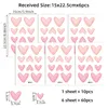 Adesivi murali 60 pezzi set rosa tenue grande piccolo a forma di cuore per soggiorno camera da letto bambini scuola materna decalcomanie decorazioni per la casa 231202