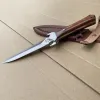 M390 Blad Rosewood Handle Tactical Knife EDC Självförsvarstrand Knivar Hunting Tool Camping Survival Knif med lädermantel