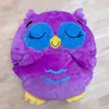 Śpiwory fioletowa śpiwór sowy dla dzieci kreskówka snu worek dziecięcy prezent urodzinowy z poduszką miękki dzieci