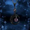 Collane con ciondolo Collana con volto di luna di ametista misterioso mistero gotico nero per donne Accessori di gioielli personalizzati vintage strega oscura